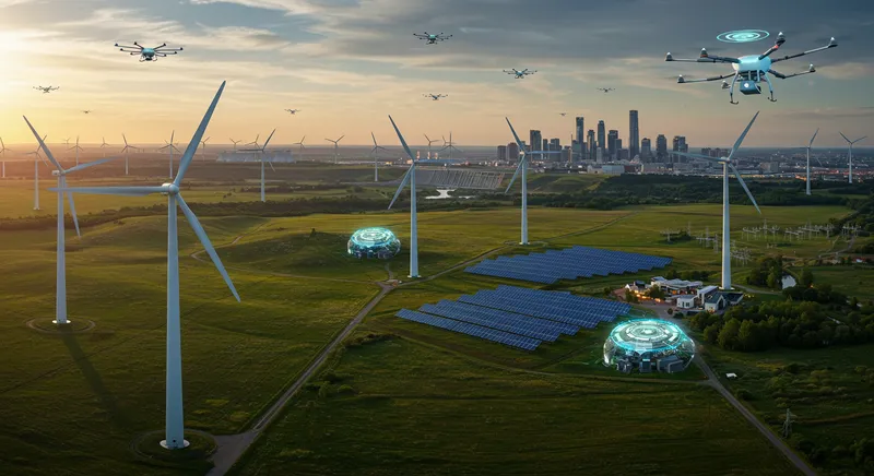 Sistemas de baterias verdes conectados a painéis solares em residência moderna.