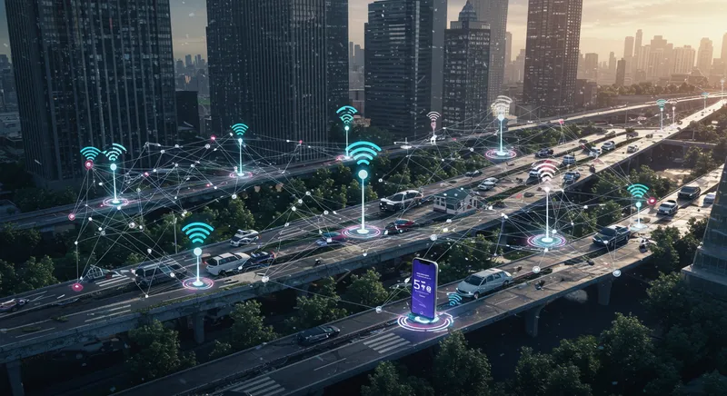 Escritório moderno com equipamentos de Infraestrutura Mesh e 5G instalados.